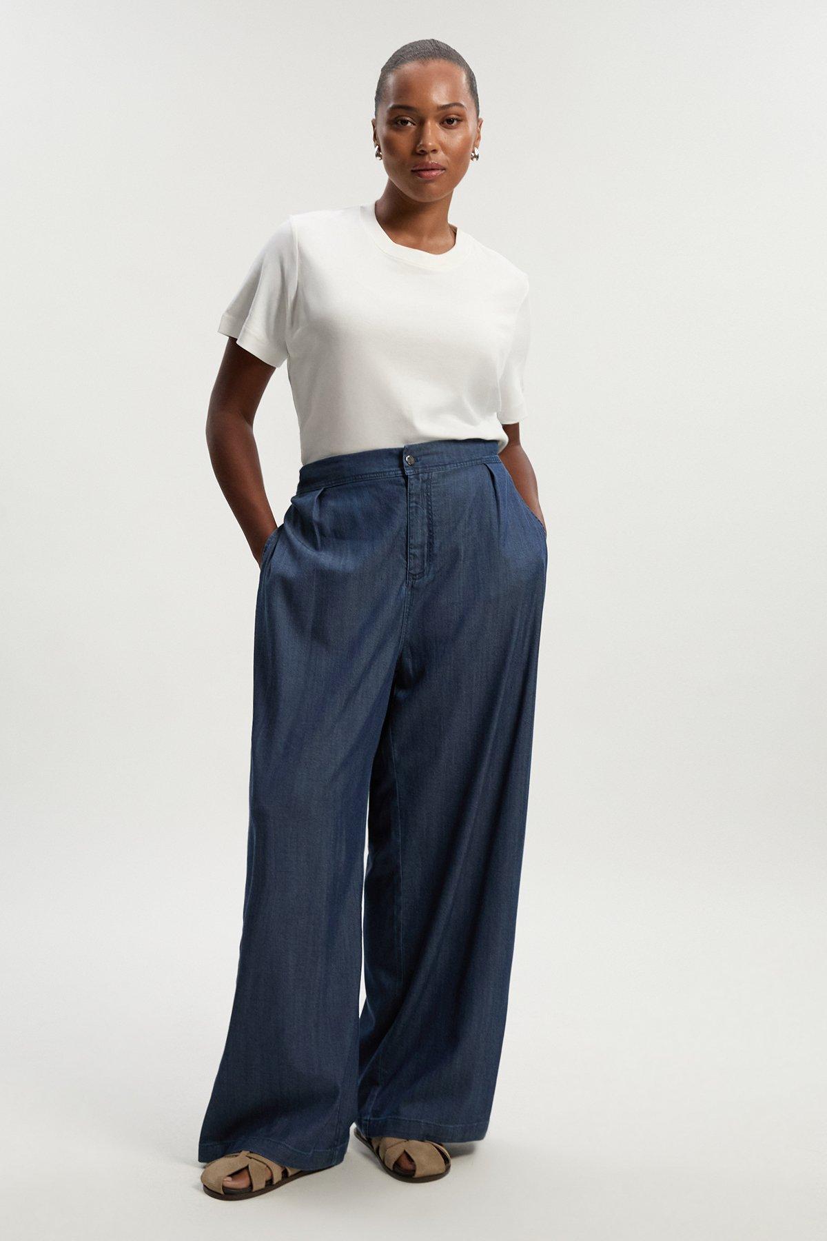 パンツ #703. denim wide indigo blue WIDE LEG JEANS - Blue | ZARA United States
